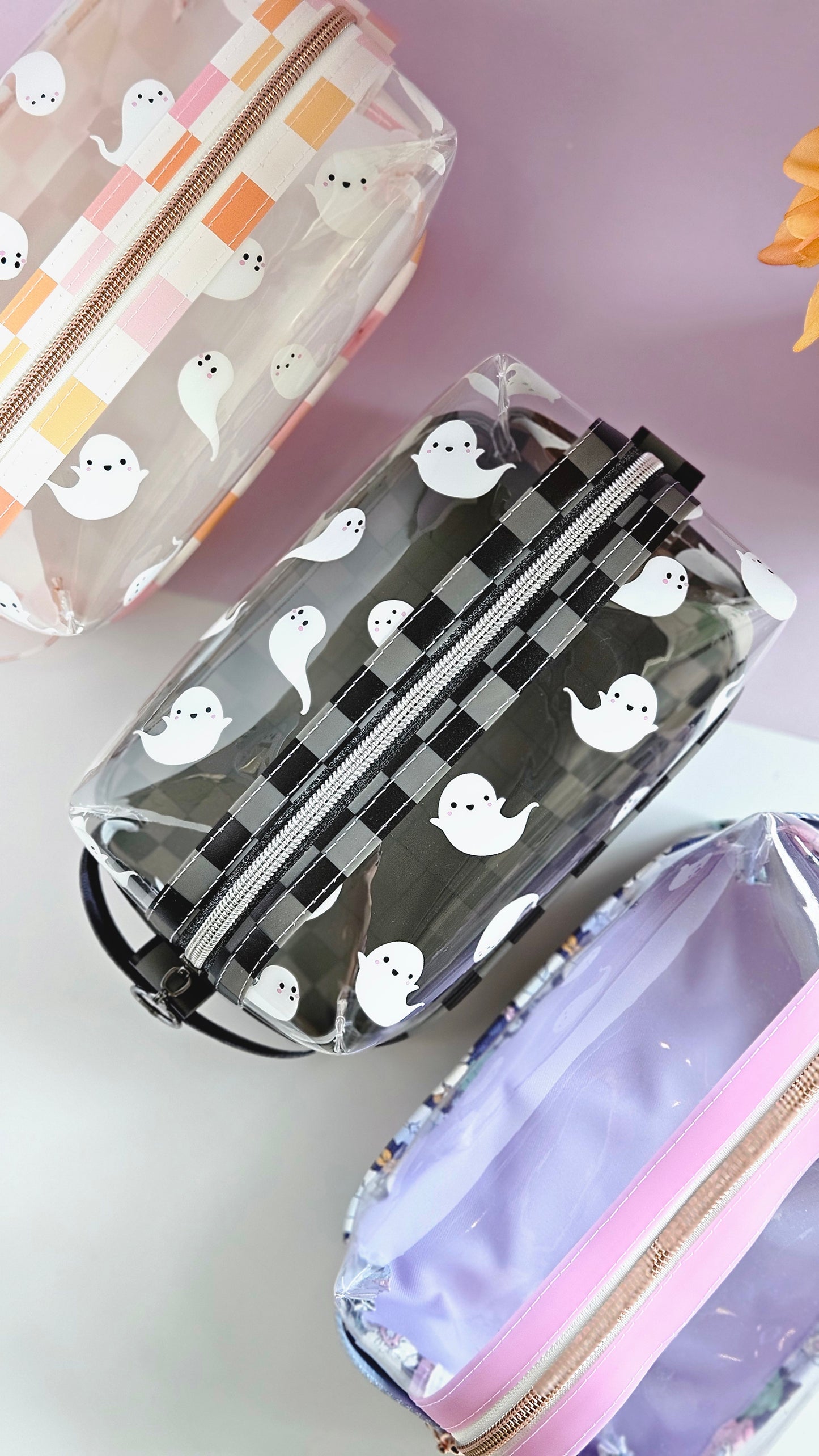 Vinyl Boxy Bag- Ghost and Black Checkered