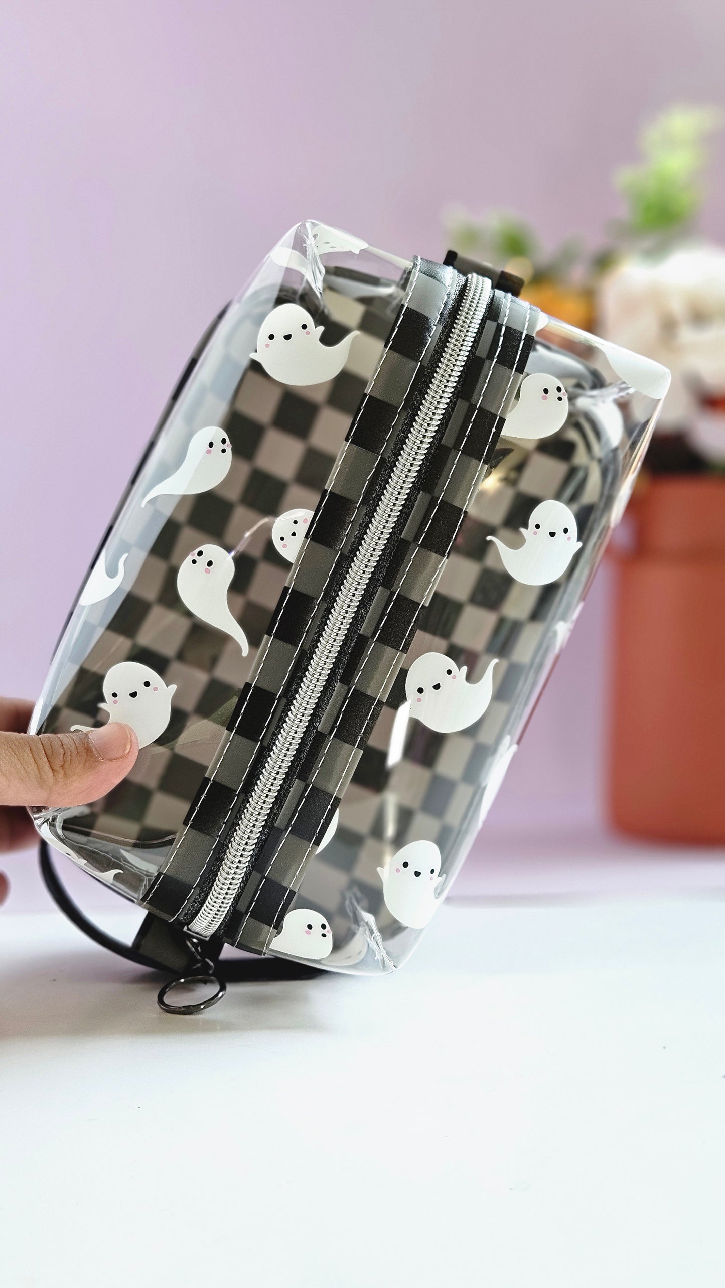 Vinyl Boxy Bag- Ghost and Black Checkered