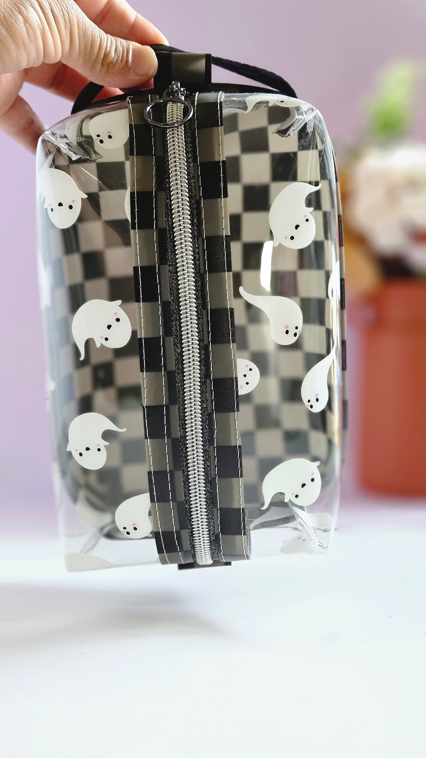 Vinyl Boxy Bag- Ghost and Black Checkered