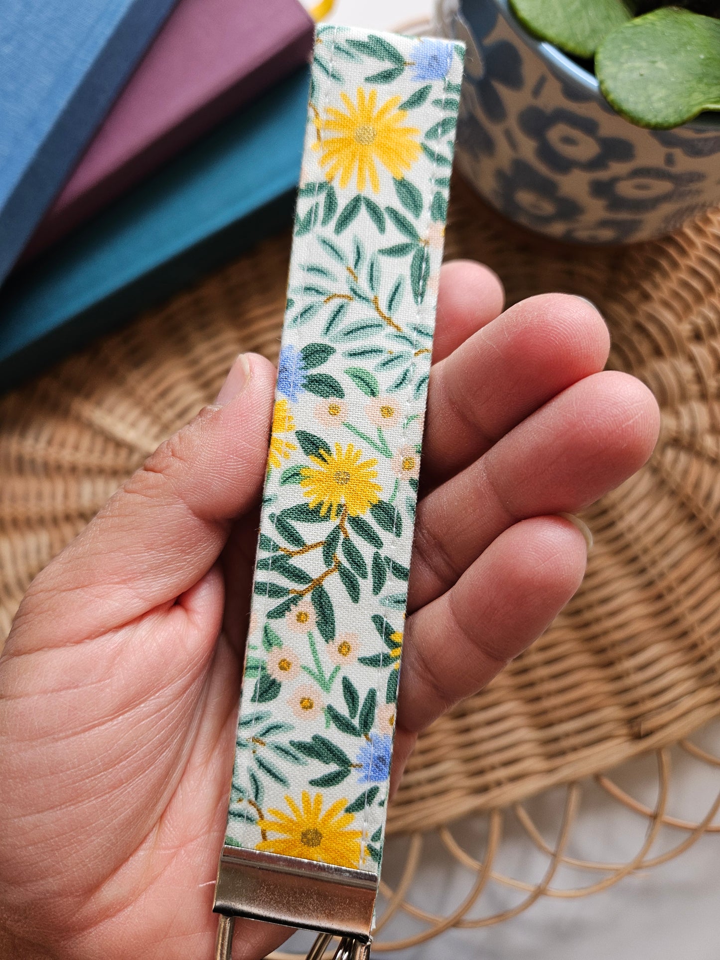 Yellow Daisies Wristlet Keychain