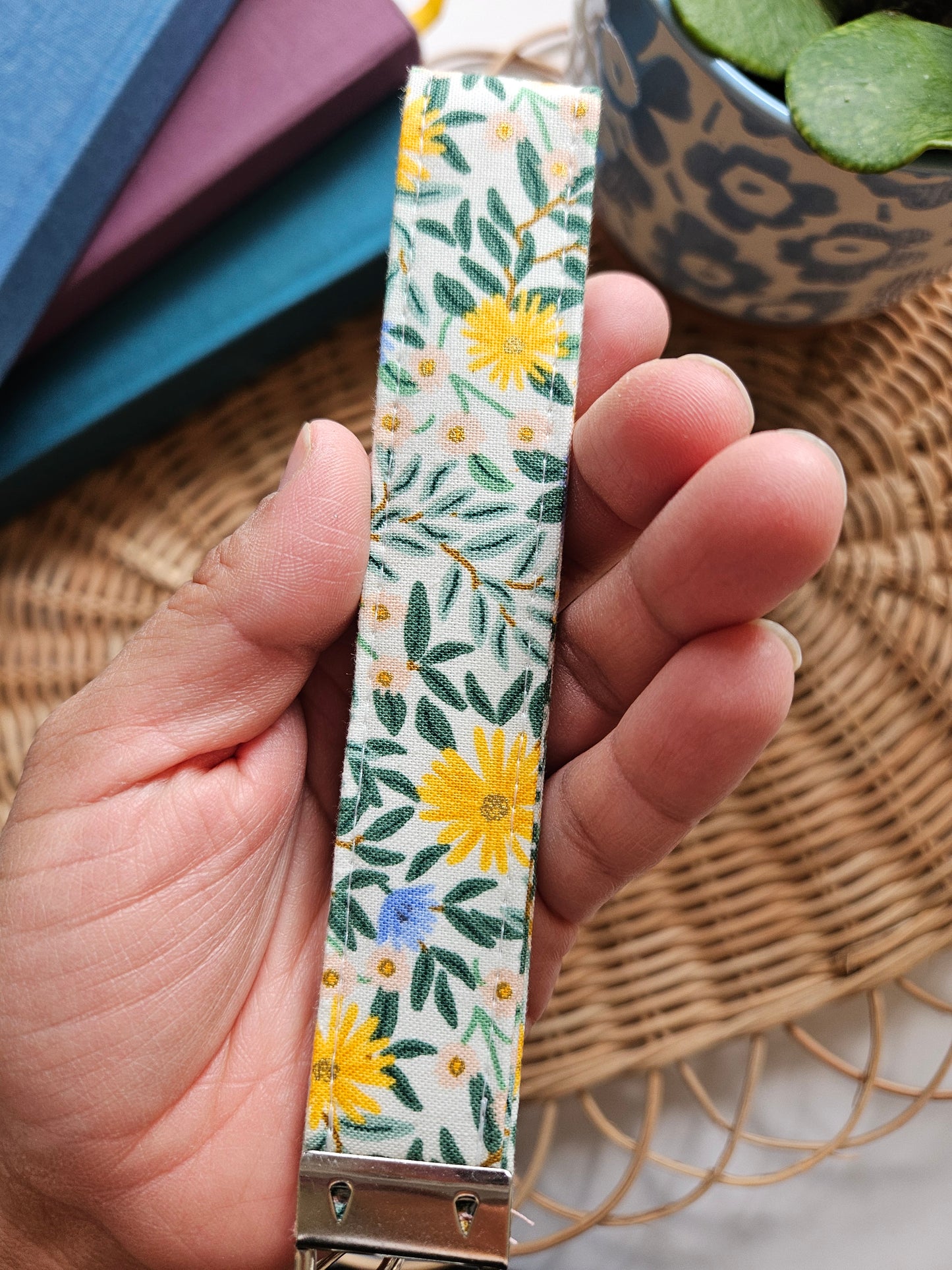 Yellow Daisies Wristlet Keychain